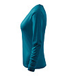 Памучна дамска блуза в цвят петрол Elegance-4 снимка