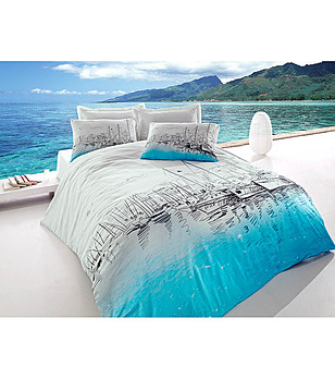 Двоен спален комплект в синьо Marina снимка