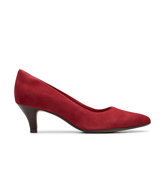 Тъмночервени дамски велурени обувки Linvale снимка