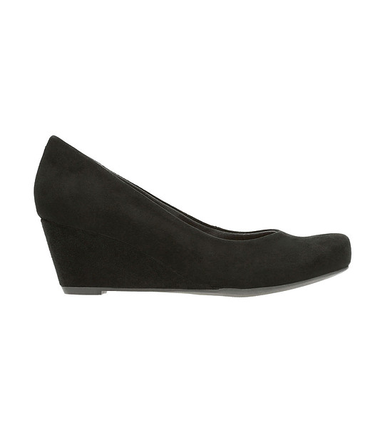Черни дамски велурени обувки на платформа Flores Tulip снимка