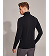 Черна памучна мъжка поло блуза Premium Turtleneck-1 снимка