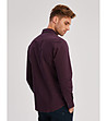 Карирана памучна мъжка риза в бордо и тъмносиньо Mickes-1 снимка