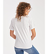 Бяла дамска памучна тениска със златист надпис Holly Jolly-1 снимка