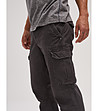 Памучен мъжки панталон в цвят графит Daland-4 снимка