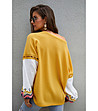 Дамска блуза в жълто и бяло Freda-1 снимка