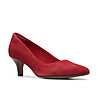 Тъмночервени дамски велурени обувки Linvale-3 снимка