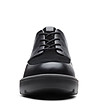 Черни дамски кожени обувки Balsa Lace-3 снимка