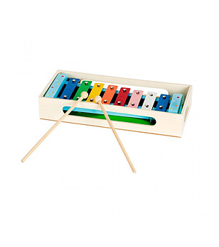 Дървена музикална играчка Ксилофон с кутия - Лисиче снимка