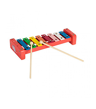Дървена музикална играчка Ксилофон с кутия - Слонче снимка