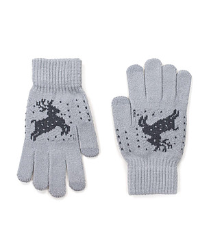 Сиви unisex ръкавици с еленче Ilano снимка