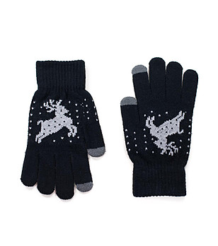 Черни unisex ръкавици с еленче Ilano снимка