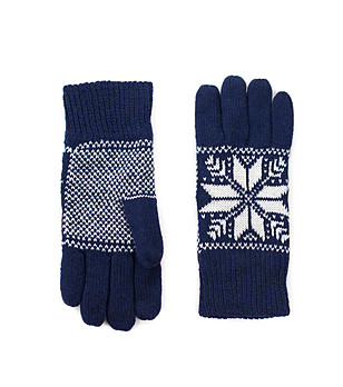 Мъжки зимни ръкавици в тъмносиньо и бяло Tomy снимка