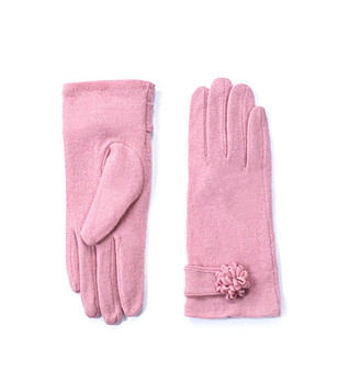 Розови вълнени дамски ръкавици Emona снимка