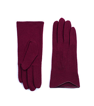 Вълнени дамски ръкавици в бордо Maria снимка