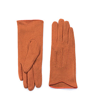 Оранжеви вълнени дамски ръкавици Maria снимка