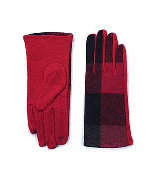 Дамски ръкавици в червено и черно Tinola снимка