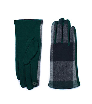 Дамски ръкавици в зелено и сиво Tinola снимка