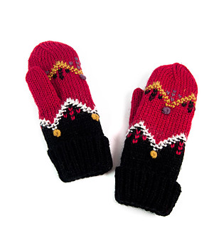 Дамски ръкавици в червено и черно Erika снимка