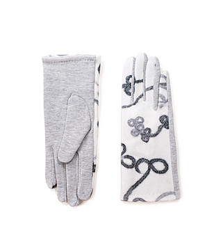 Дамски ръкавици в сиво и бяло Zaria снимка