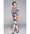 Многоцветна ефектна рокля с имитация на блуза и пола Paris-2 снимка