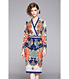 Многоцветна ефектна рокля с имитация на блуза и пола Paris-4 снимка