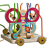 Дървена играчка за дърпане и голям лабиринт с мъниста - Пеперуда - 2в1-3 снимка