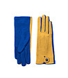 Дамски вълнени ръкавици в жълто и кралскосиньо Kara-0 снимка