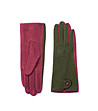 Дамски вълнени ръкавици в бордо и зелено Kara-0 снимка