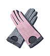 Дамски вълнени ръкавици в розово и сиво Dika-1 снимка