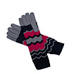 Дълги дамски ръкавици в черно, сиво и червено Benny-0 снимка