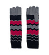 Дълги дамски ръкавици в черно, сиво и червено Benny-1 снимка