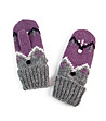Дамски ръкавици в сиво и лилаво Erika-0 снимка