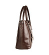 Тъмнокафява дамска чанта от естествена кожа Leicester-2 снимка