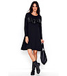 Черна рокля с дълги ръкави Bina-0 снимка
