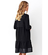 Черна рокля с дълъг ръкав Flores-3 снимка