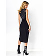 Асиметрична памучна черна рокля с елегантен дизайн Elodie-3 снимка