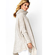 Дамски дълъг пуловер в бежов меланж Klea-1 снимка