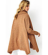 Дамски дълъг пуловер в цвят камел Klea-1 снимка