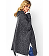 Дамски дълъг пуловер в тъмносив меланж Klea-1 снимка
