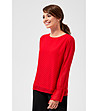 Червена дамска блуза с фини мотиви Arlisa-0 снимка