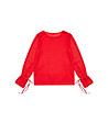 Червена дамска блуза с фини мотиви Arlisa-4 снимка