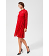 Червена рокля с дантела Traci-0 снимка