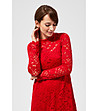 Червена рокля с дантела Traci-2 снимка
