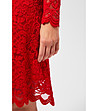 Червена рокля с дантела Traci-3 снимка