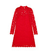 Червена рокля с дантела Traci-4 снимка
