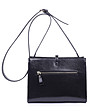 Черна дамска кожена чанта за рамо-1 снимка