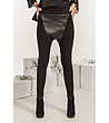 Нестандартен черен дамски панталон с памук-0 снимка