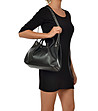 Дамска кожена чанта в черно Irina-4 снимка