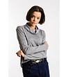 Дамски пуловер в сив меланж Aliza-0 снимка