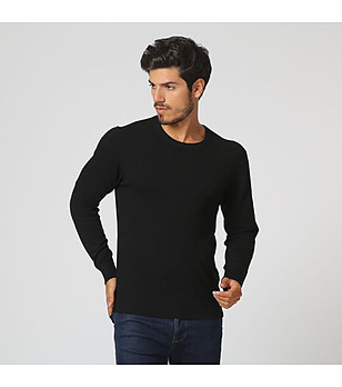 Мъжки черен пуловер с кашмир Simon снимка